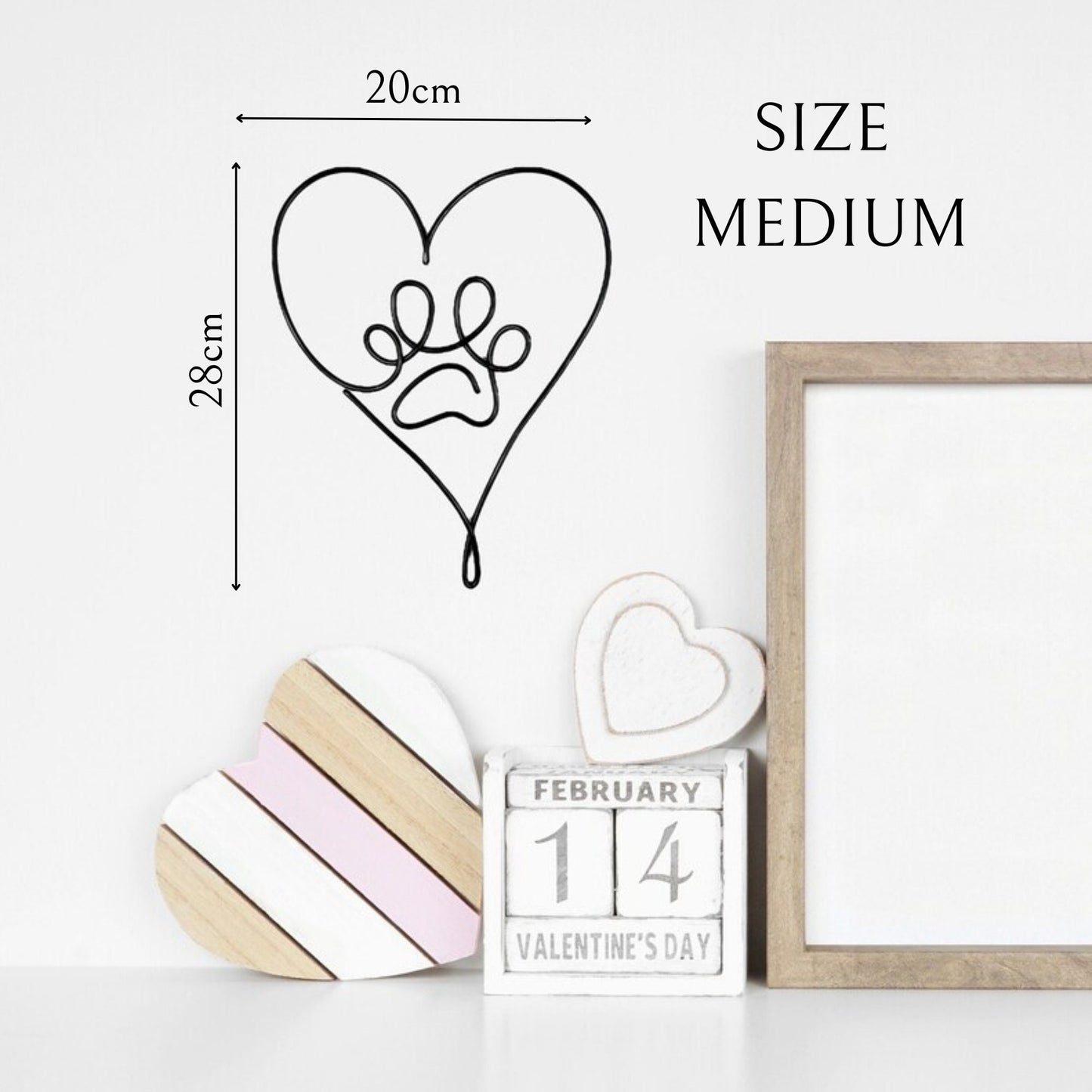 Pawprint Heart Wire Sign