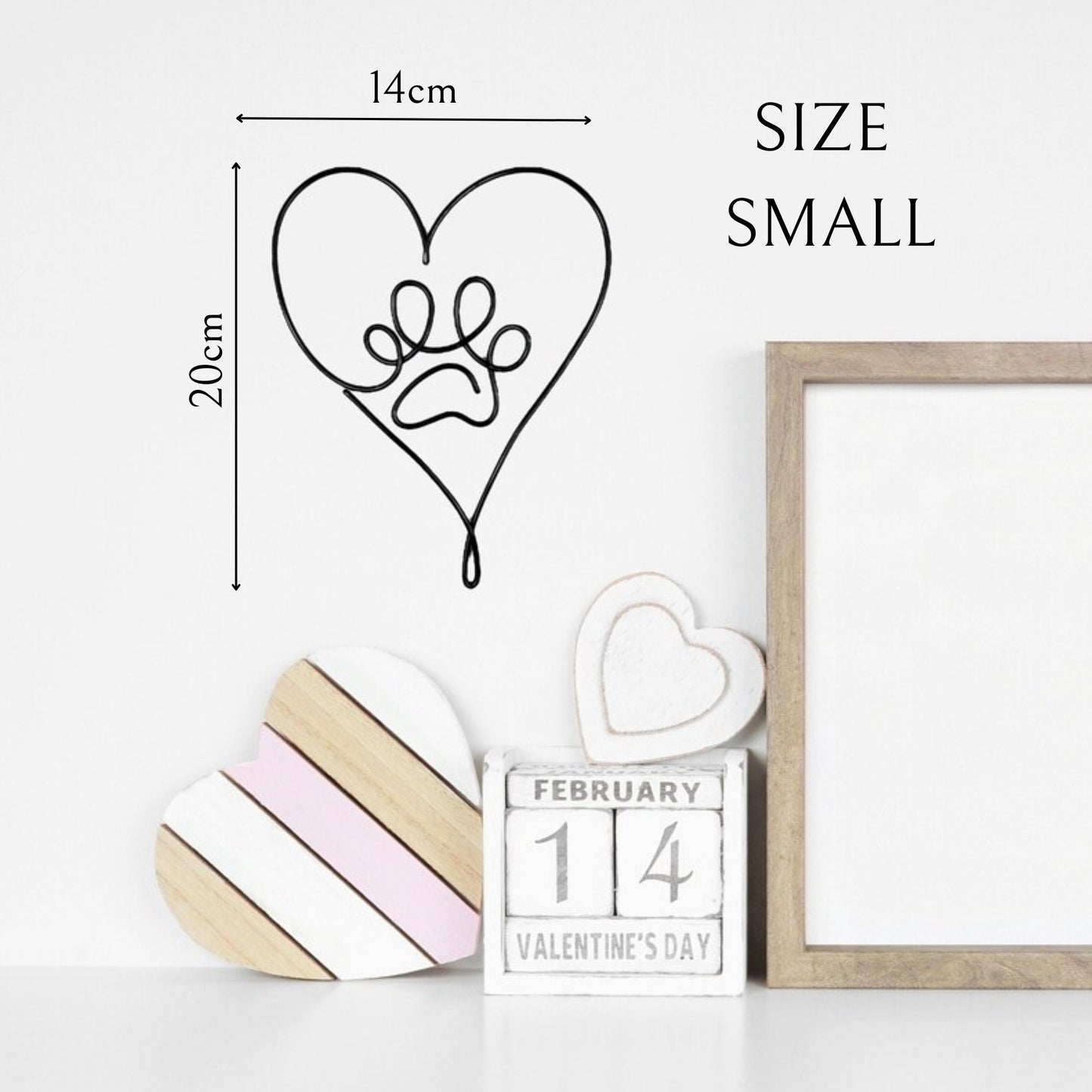 Pawprint Heart Wire Sign