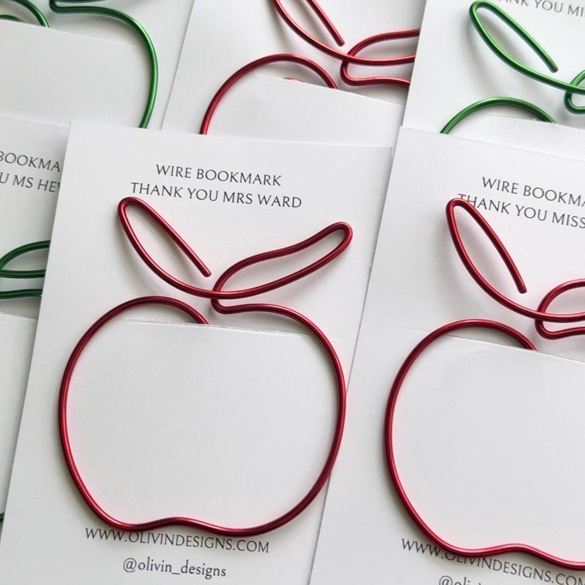 Teacher Apple Bookmark With Personalised Card