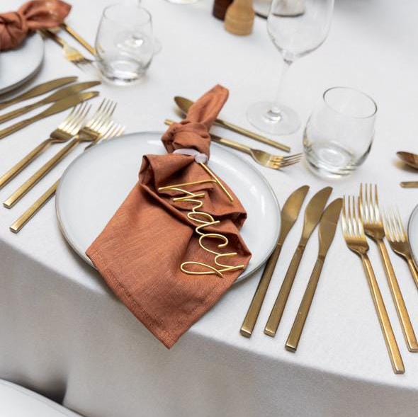Wire Table Place Names With Ribbon