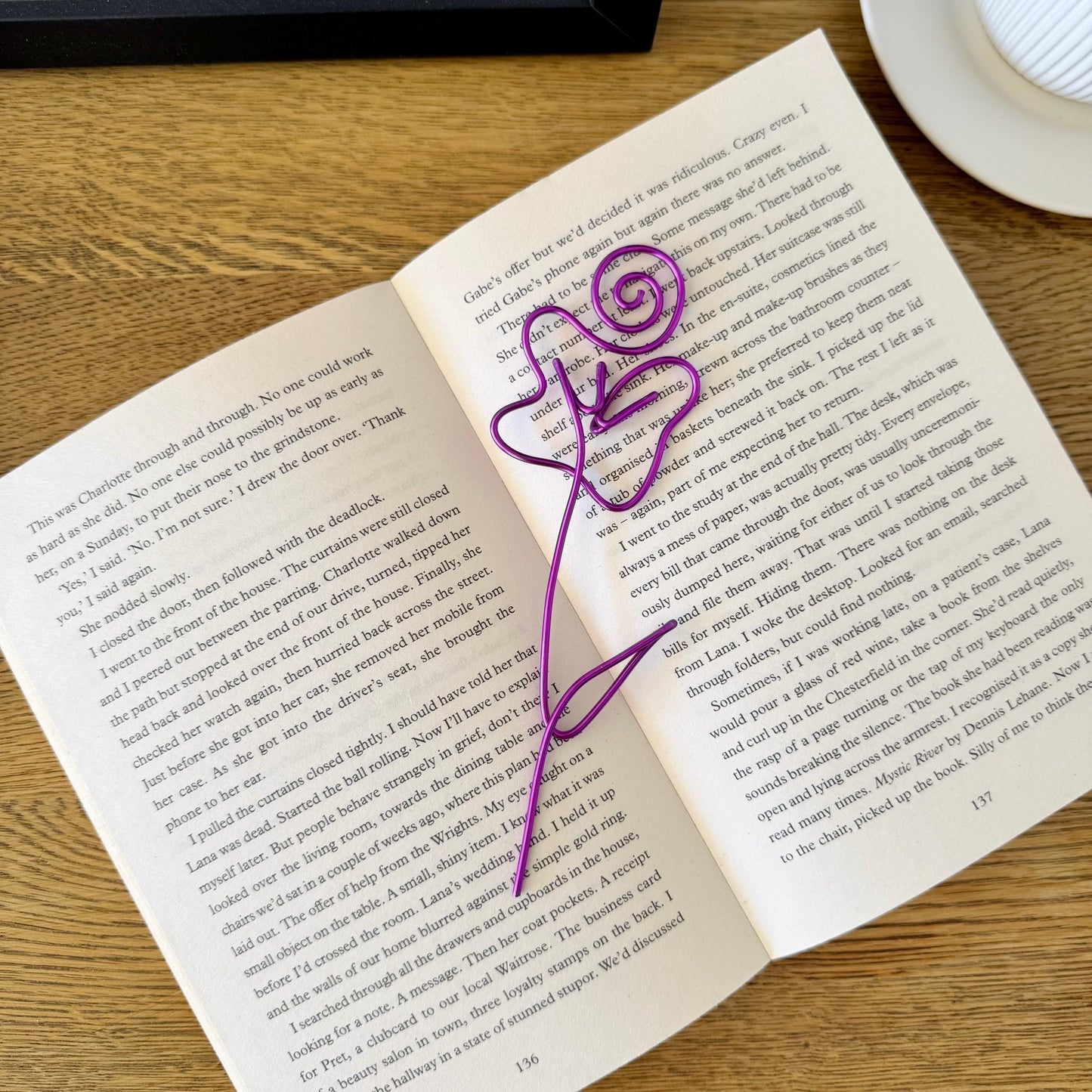 Violet Flower Wire Bookmark
