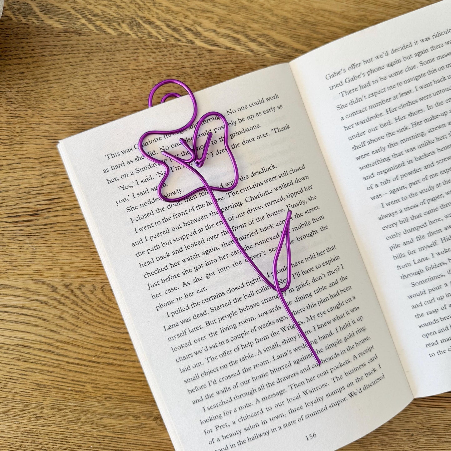 Violet Flower Wire Bookmark