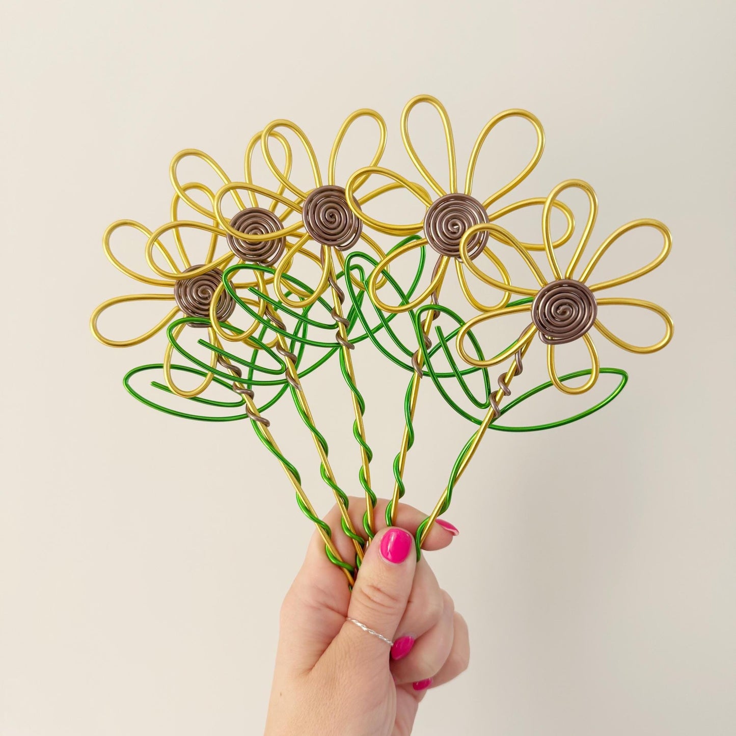 Wire Sunflower in Terracotta Pot - Forever Flowers - Teacher Gift - Flowers that last forever - Teacher appreciation gift
