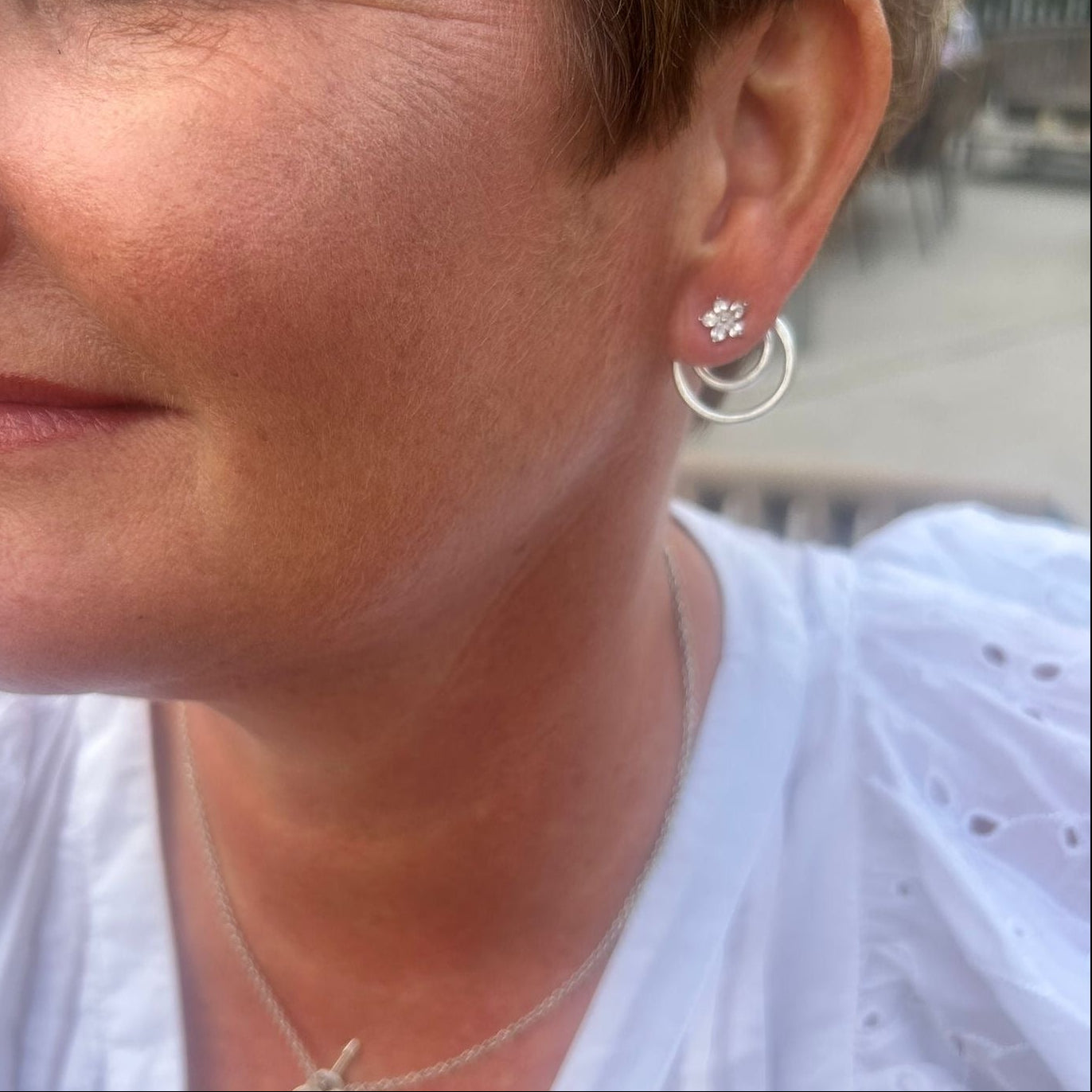 Circle Ear Jacket Earrings