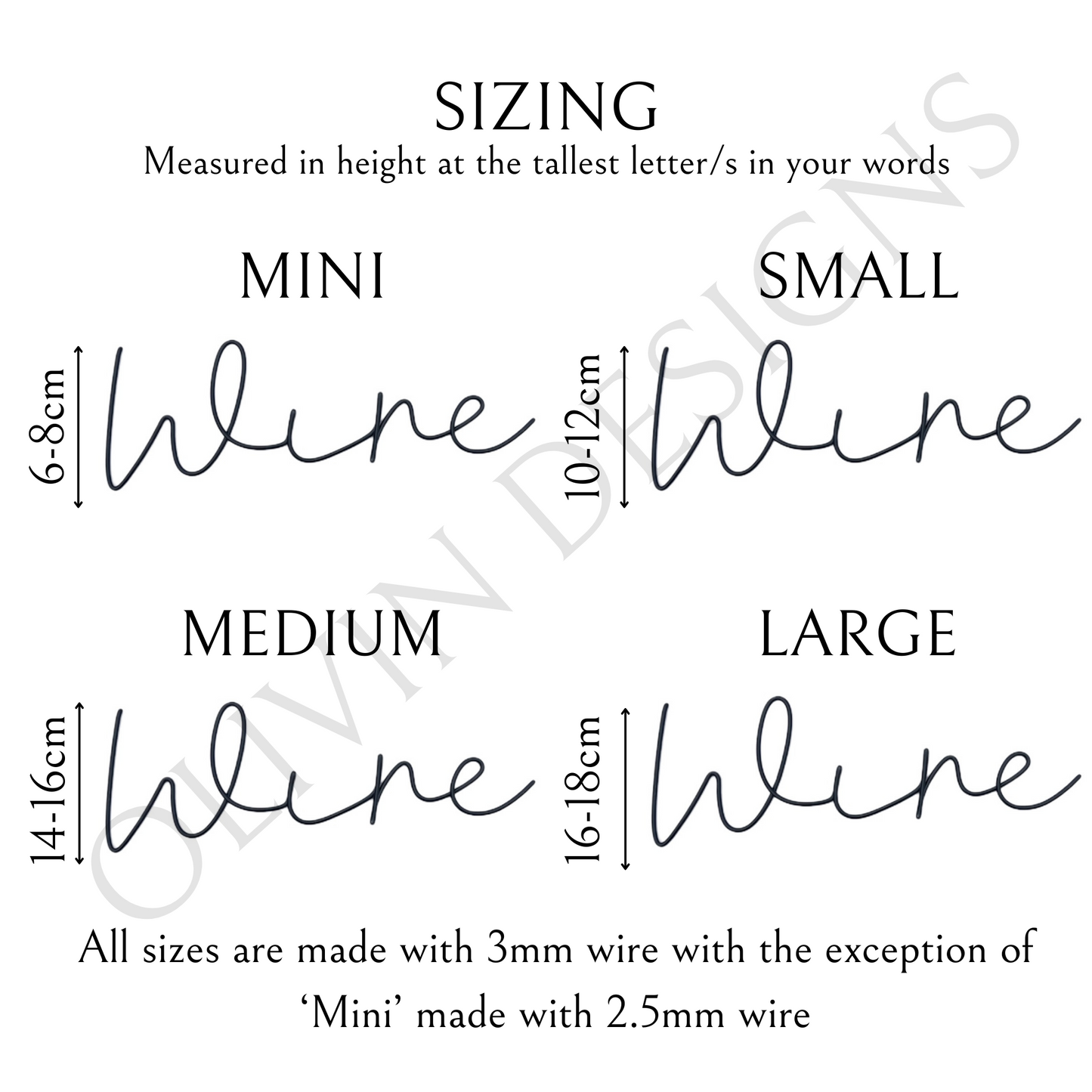 Custom Wire Words - Olive Font