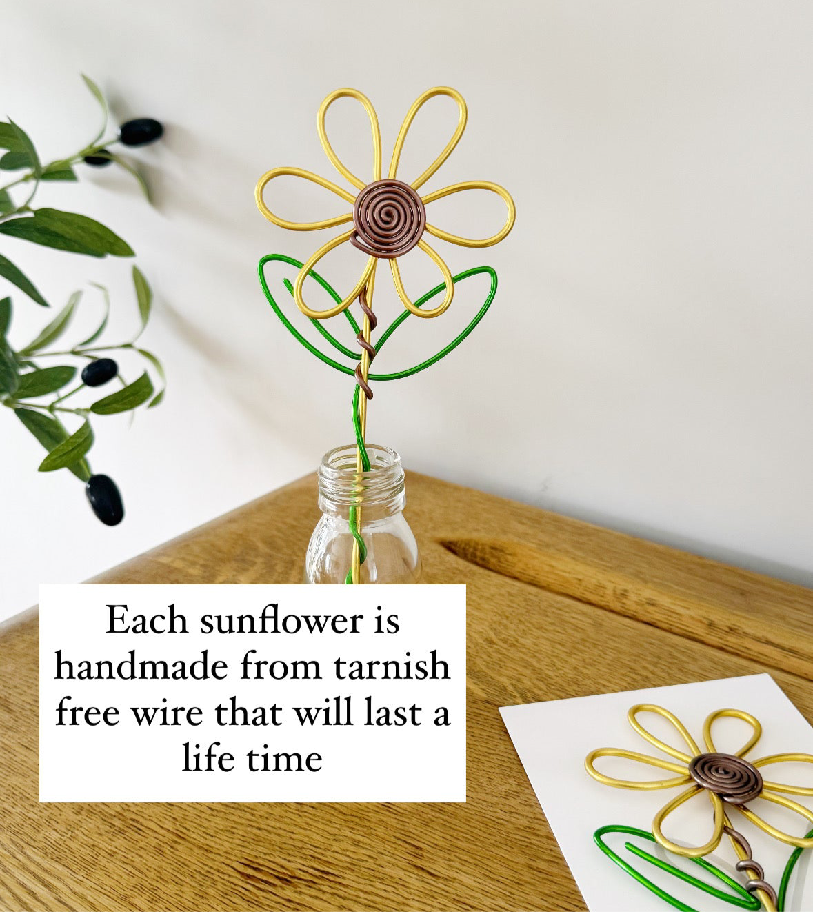 Personalised Teacher Sunflower - Teacher Gift - Wire Flower - Gift For Her - Forever Flowers - Letterbox Flowers - Teacher Thank You Gift