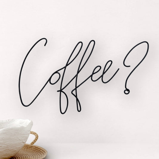 'Coffee?' Wire Wall Art