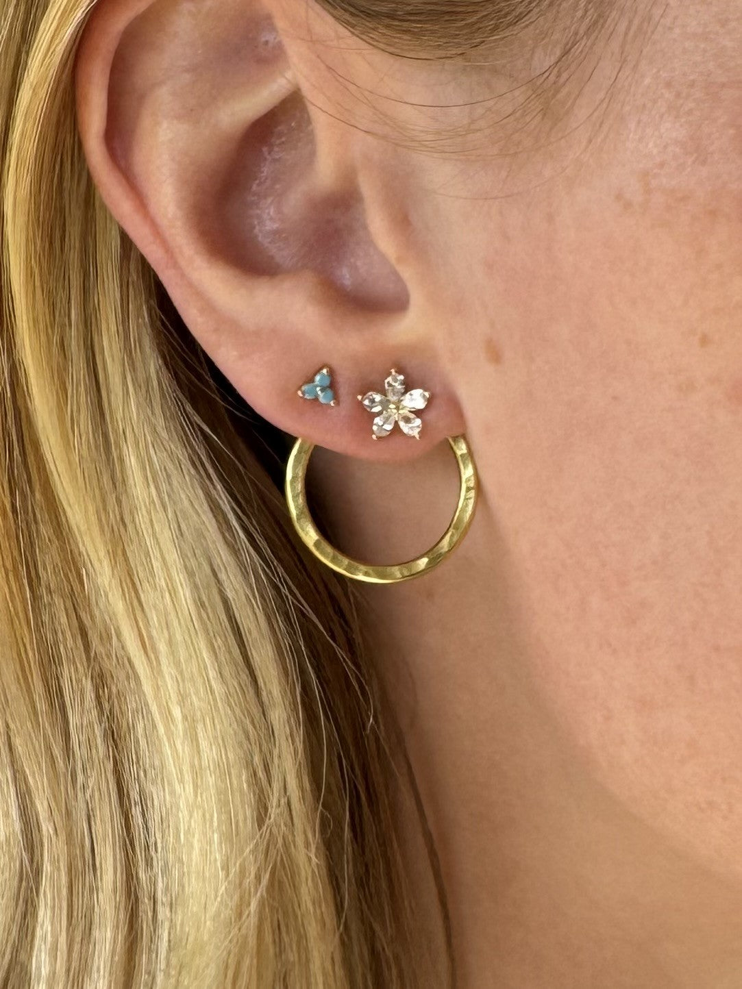 Midi Circle Ear Jacket Earrings