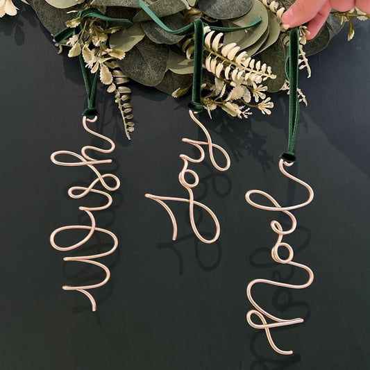 Joy, Wish & Noel Christmas Decorations