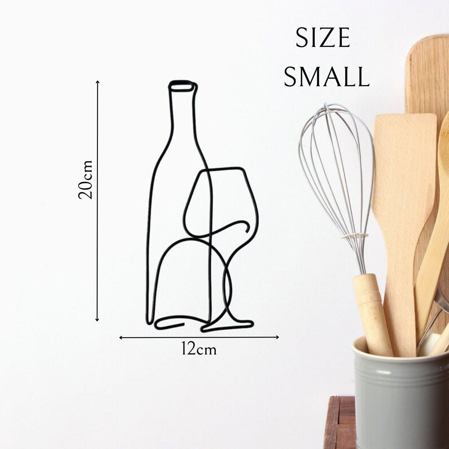 Wine Bottle & Wine Glass Wire Decoration