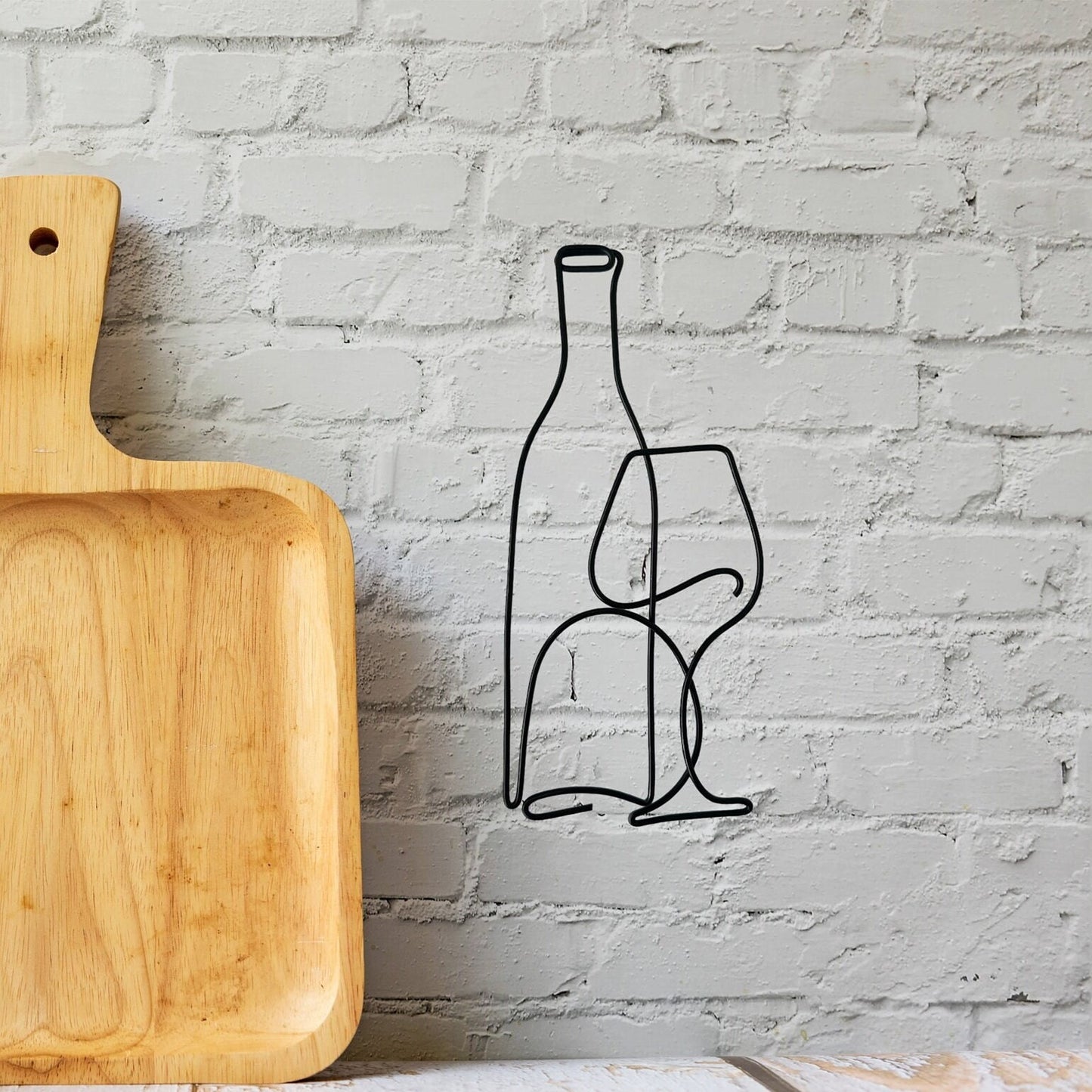 Wine Bottle & Wine Glass Wire Decoration