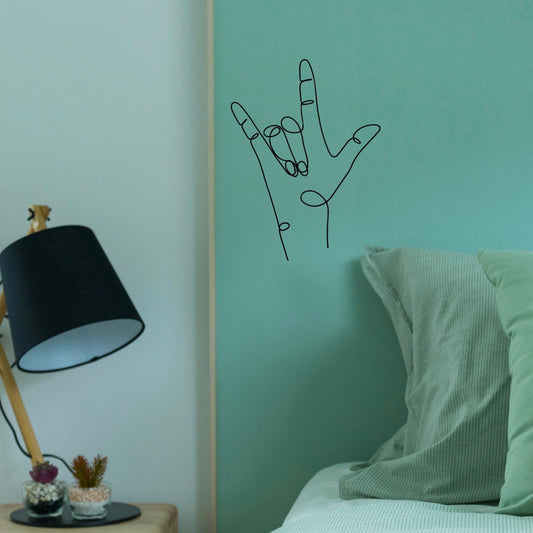 I love you 'sign language' hand wire wall art