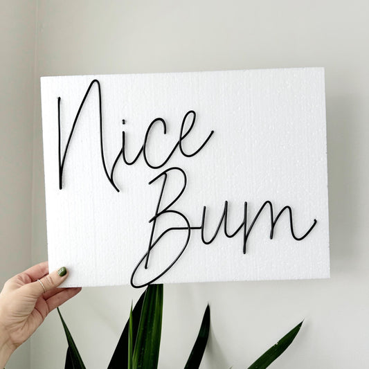 Nice Bum Wire Bathroom Sign