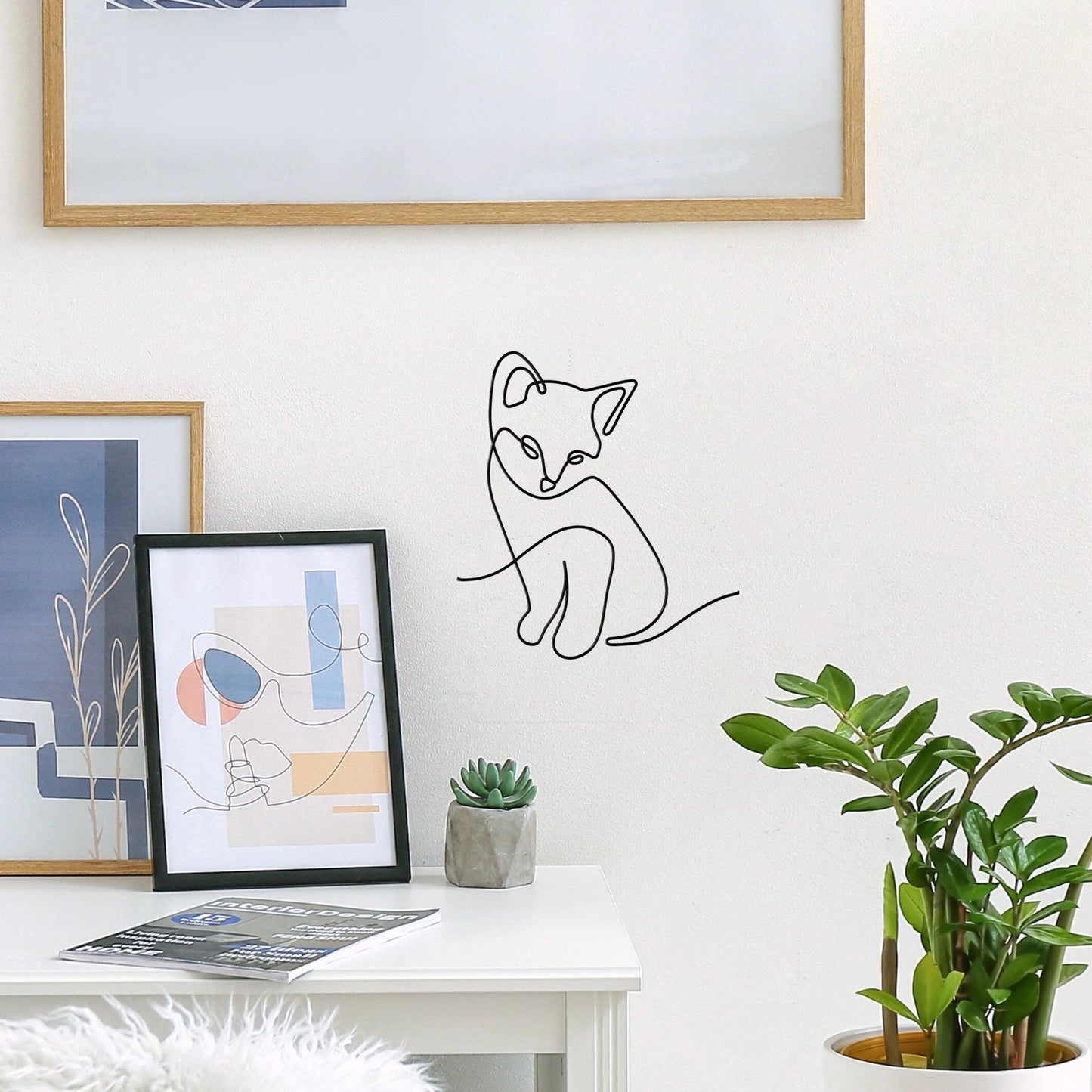 Cat Wire Wall Art Decoration