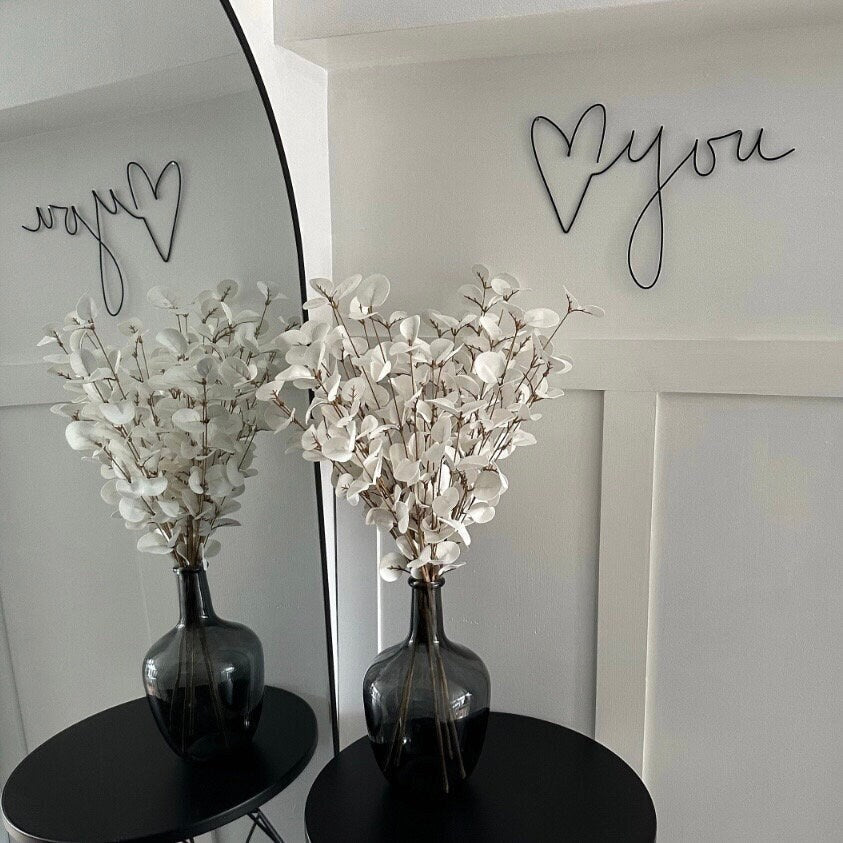 Love you with heart wire sign  - love wall art - wire art