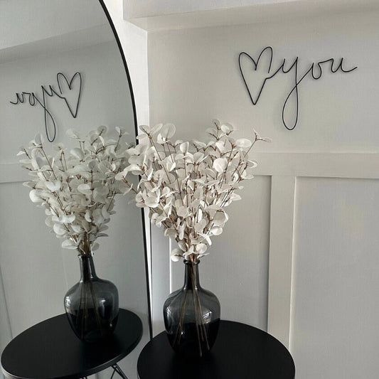 Love you with heart wire sign  - love wall art - wire art