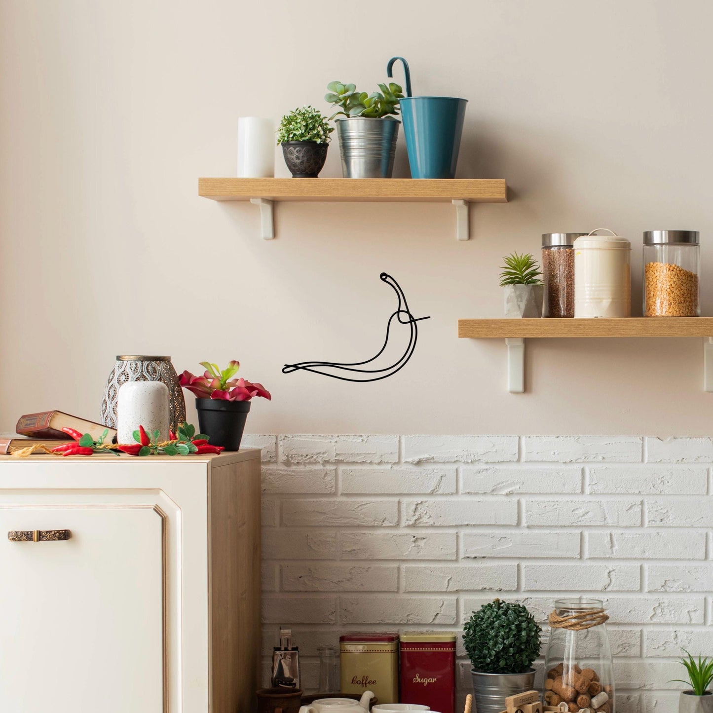 Chilli Pepper Kitchen Wire Wall Sign