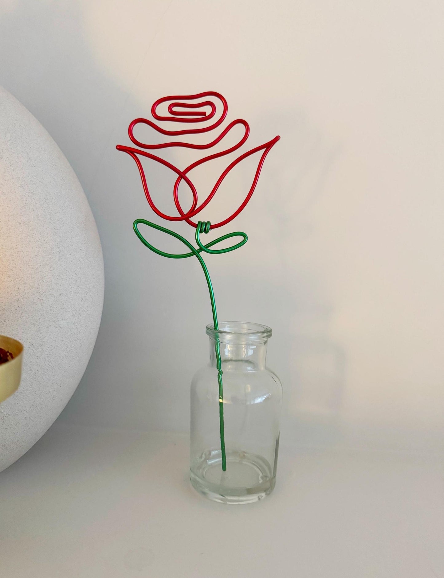 Wire Rose Flower Valentines Gift