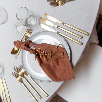 Wire Table Place Names With Ribbon