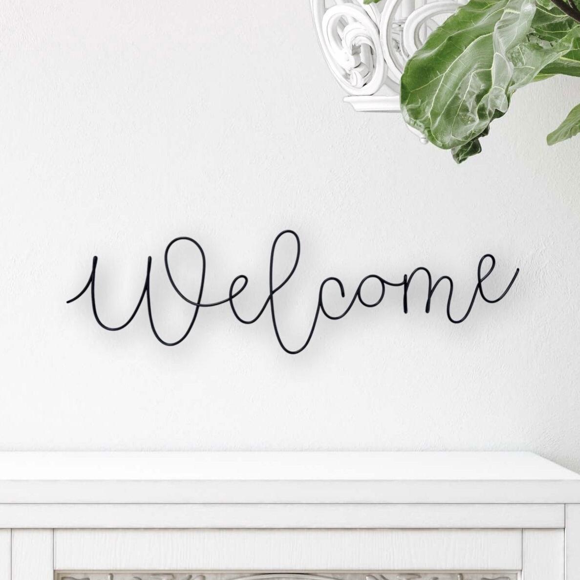 Welcome Wire Wall Sign