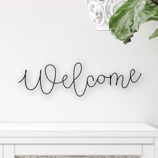 Welcome Wire Wall Sign