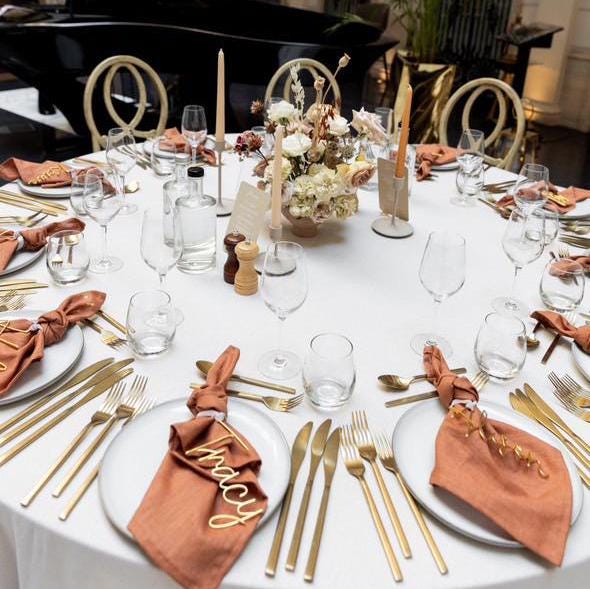 Wire Table Place Names With Ribbon
