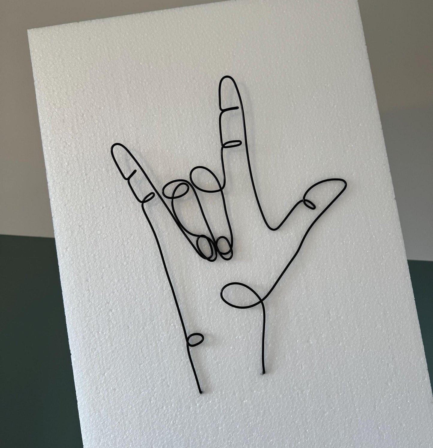 I Love You Hand Sign In Wire
