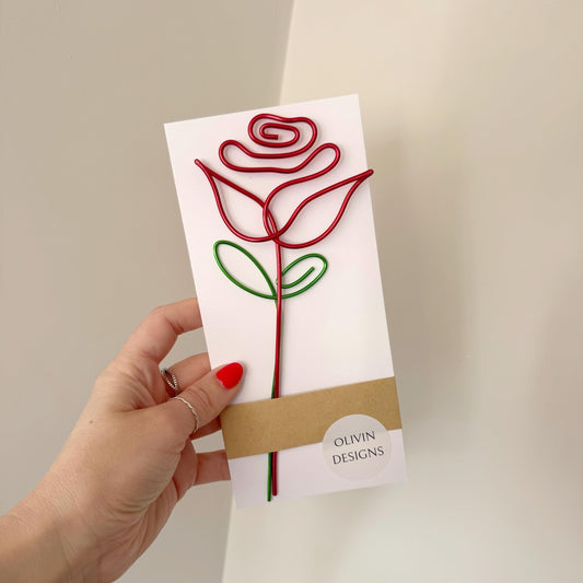 Red Rose Wire Flower - Anniversary Flowers - 10th Wedding Anniversary - Forever Flowers - Gift For Her - Rose Flower - Letterbox Flowers - Wire Flowers