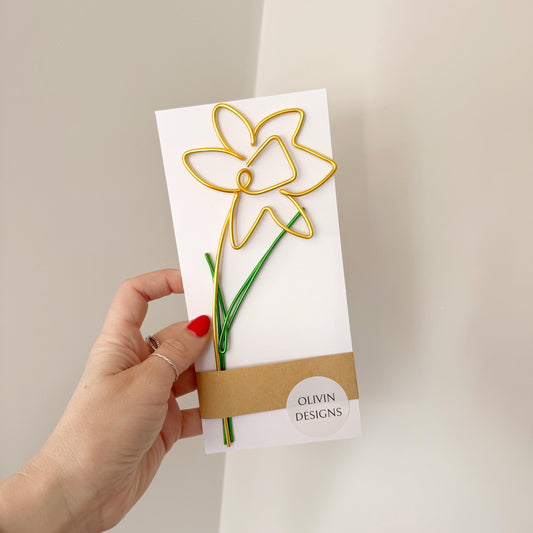 Daffodil Wire Flower - Forever Flowers - Teacher Gift - Spring Decor - Gift For Her - Daffodil Flower - Letterbox Flowers - Wire Flowers