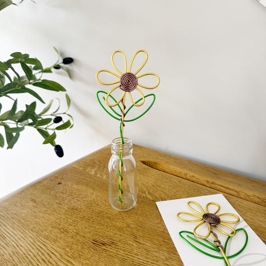Personalised Teacher Sunflower - Teacher Gift - Wire Flower - Gift For Her - Forever Flowers - Letterbox Flowers - Teacher Thank You Gift