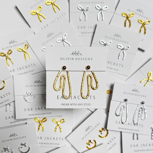 Drip Earring Jackets Handmade: Matched with Sterling Silver or 18K Gold Plated Studs