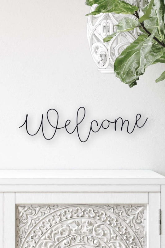 'Welcome' Wire Wall Art