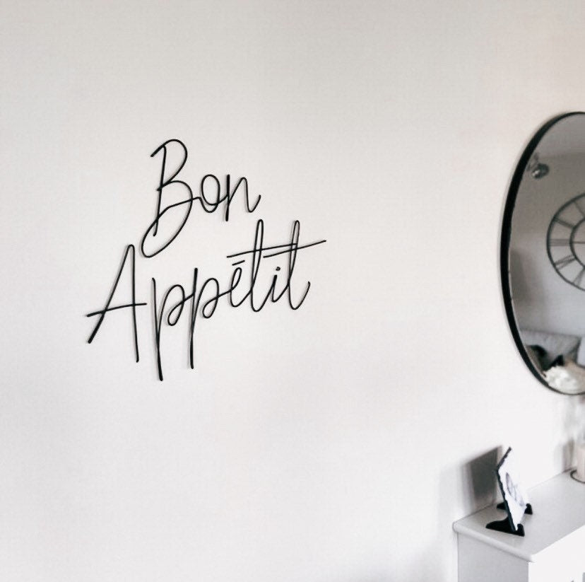 Bon Appetit Wire Words Kitchen Sign